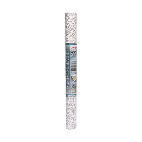 Con-Tact Brand Creative Covering, Self-Adhesive Shelf Liner, Multi-Purpose Vinyl Roll, Easy to Use and Apply, 18'' x 16', Batik Taupe