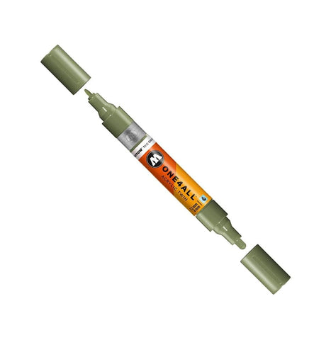 Molotow ONE4ALL Acrylic Twin Pump Marker, 1.5mm and 4mm Nibs, Amazonas Light, 1 Each (227.423)