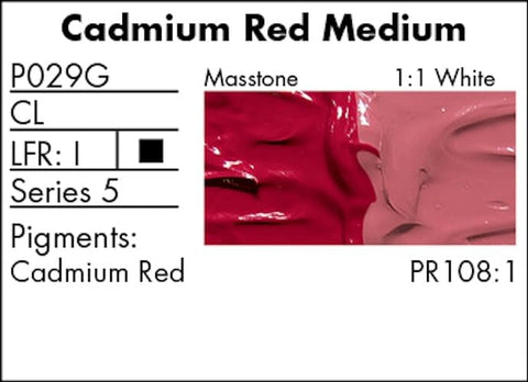 Grumbacher Pre-Tested Oil Paint, 37ml/1.25 Ounce, Cadmium Red Medium (P029G)