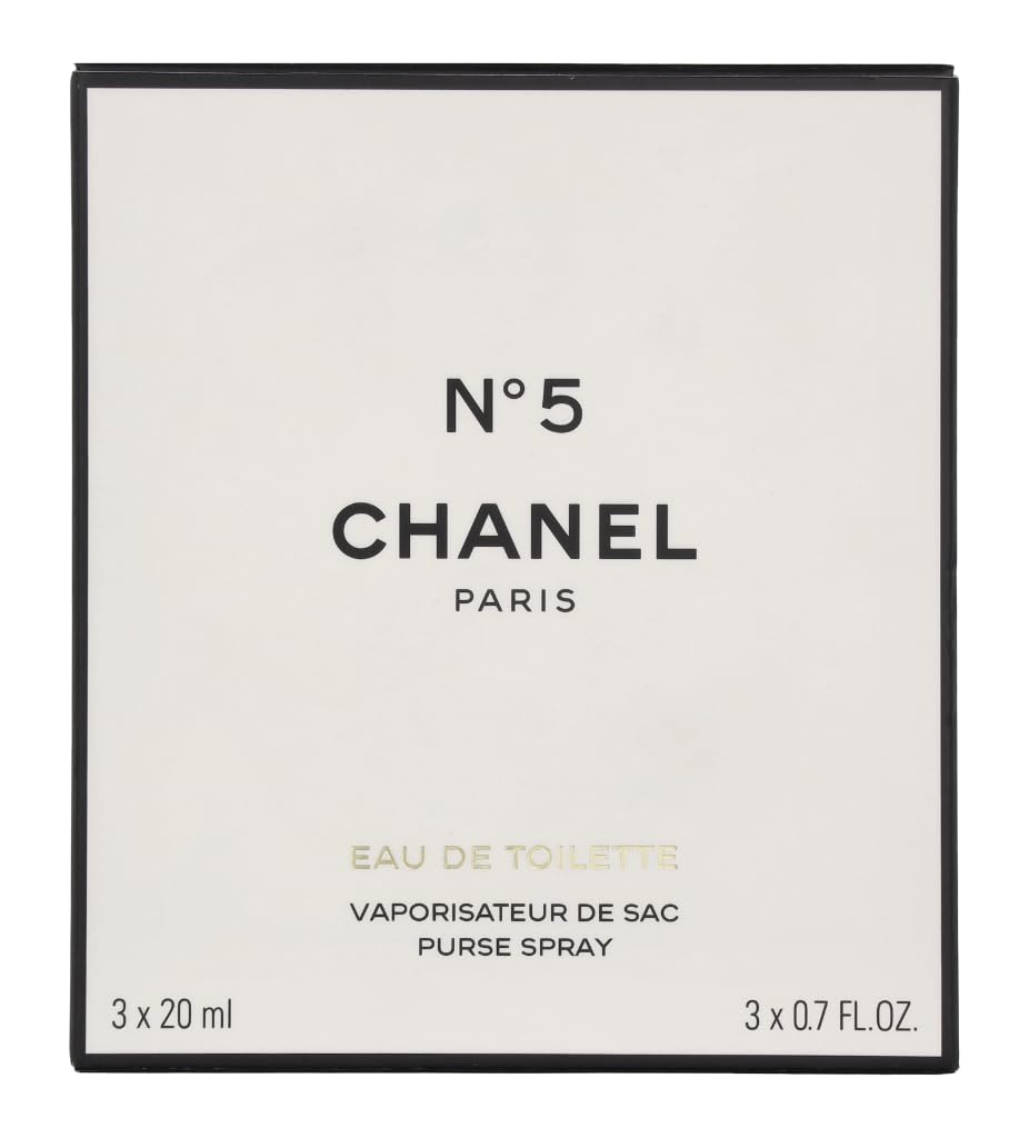 No. 5 by Chanel for Women, Set (Eau De Toilette Spray 0.7 Ounce, Two Eau De Toilette Refills, 0.7 Ounce Each)