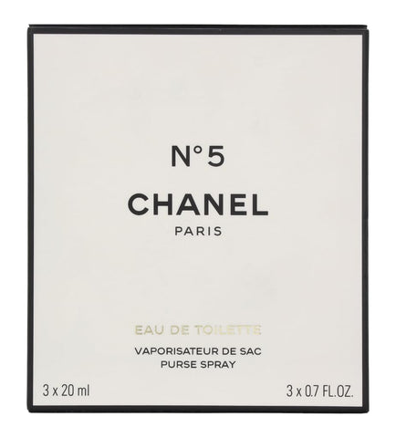 No. 5 by Chanel for Women, Set (Eau De Toilette Spray 0.7 Ounce, Two Eau De Toilette Refills, 0.7 Ounce Each)