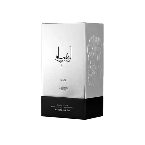 Lattafa Ansaam Silver Eau De Parfum Spray for Unisex, 3.4 Ounce