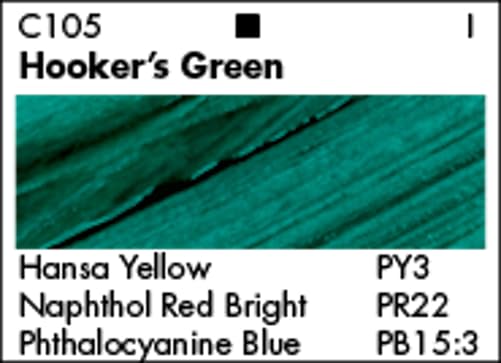 GRUMBACHER Academy Acrylic Paint, 75ml/2.5 Ounce Plastic Tube, Hooker's Green Hue (C105P)
