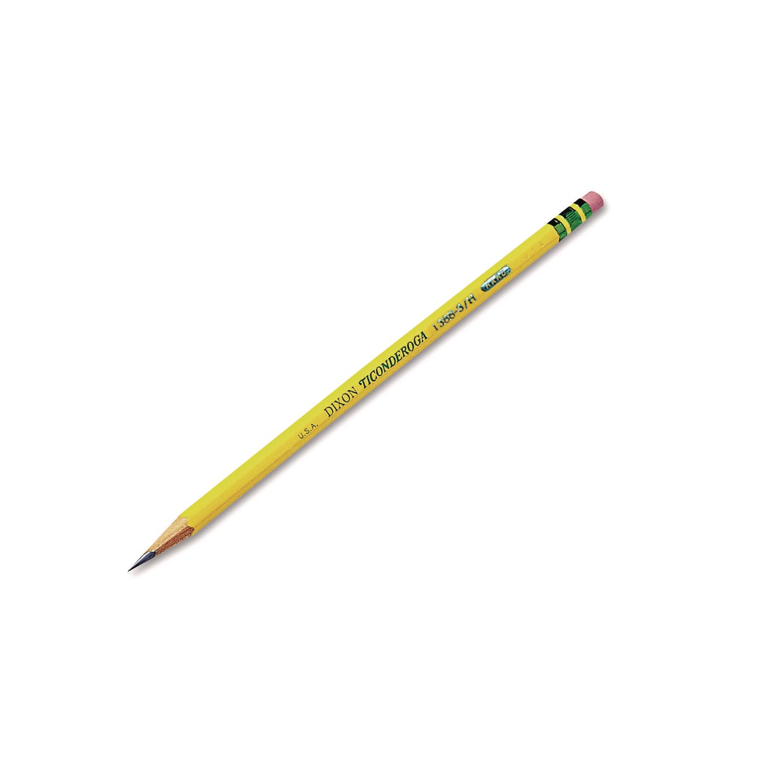 Ticonderoga Wood-Cased Pencils, Unsharpened, #3 H Hard, Yellow, 12 Count