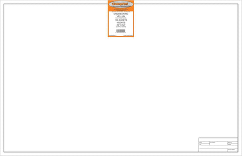 Clearprint 22" x 34" 1000H Design Vellum Sheets with Engineer Title Block, 16 lb., 100% Cotton, 100 Sheets Per Pack, 1 Each