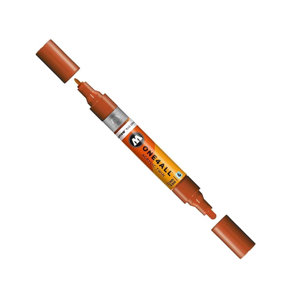 Molotow ONE4ALL Acrylic Twin Pump Marker, 1.5mm and 4mm Nibs, Lobster, 1 Each (227.424)