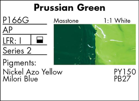 Grumbacher Pre-Tested Oil Paint, 37ml/1.25 Ounce, Prussian Green (P166G)