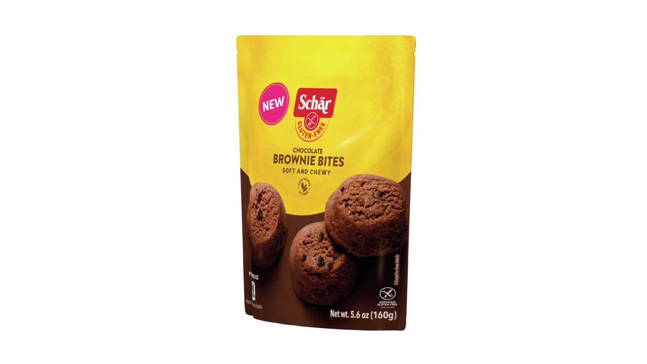 Schär Gluten-Free Chocolate Brownie Bites, 8-Pack – Crispy Wafer Center, Smooth Premium Chocolate, Non-GMO, No Artificial Preservatives, Perfect Snack or Dessert