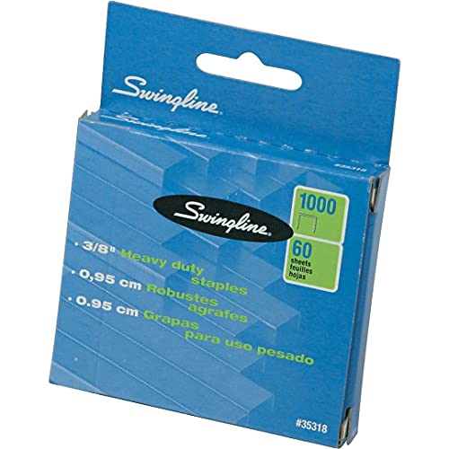 Swingline S.f. 13 Heavy-Duty Staples, 0.38" Leg, 0.5" Crown, Steel, 1,000/box