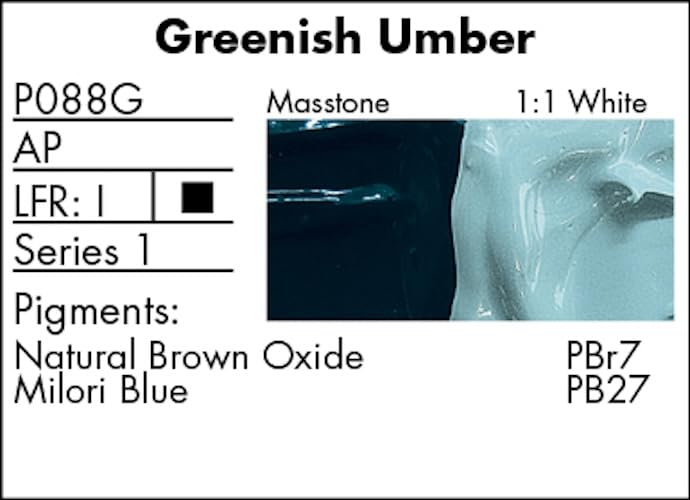 Grumbacher Pre-Tested Oil Paint, 37ml/1.25 Ounce, Greenish Umber (P088G)