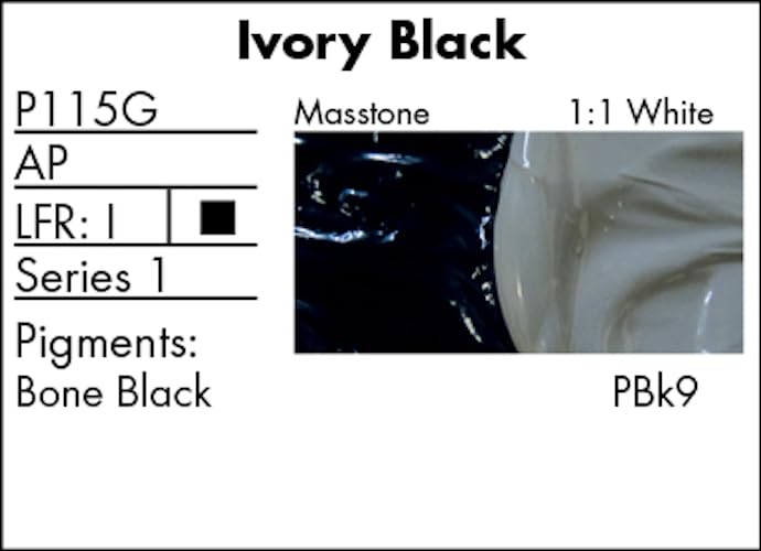 Grumbacher Pre-Tested Oil Paint, 37ml/1.25 Ounce, Ivory Black (P115G)