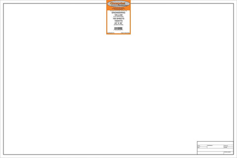 Clearprint 24" x 36" 1000H Design Vellum Sheets with Engineer Title Block, 16 lb., 100% Cotton, 100 Sheets Per Pack, 1 Each