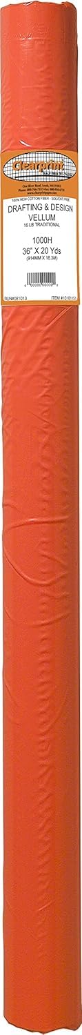 Clearprint 36" x 20 Yards 1000H Design Vellum Roll, 16 lb., 100% Cotton, 1 Each
