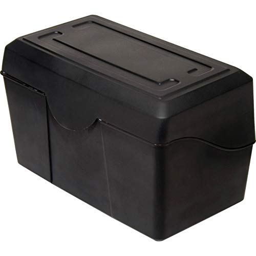 Innovative Storage Designs Plastic Card File, 350-Card Capacity, Black