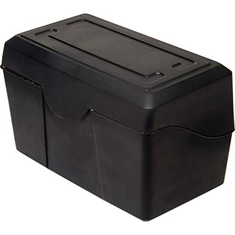 Innovative Storage Designs Plastic Card File, 350-Card Capacity, Black