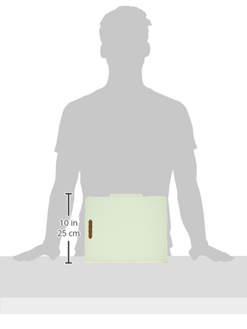 Pendaflex Classification Folders, 1 Divider, Embedded Fasteners, 2/5 Cut Tab, Letter, Light Green, 10/BX (17172), Corona Green