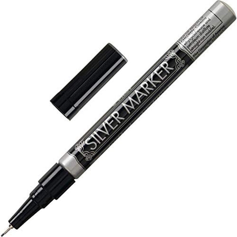 Pilot Extra Fine Point Permanent Markers, Marker Pens, Silver Ink, 1 Count (Pack of 1)
