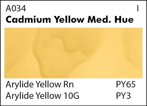 Grumbacher Academy Watercolor Paint, 7.5ml/0.25 Ounce, Cadmium Yellow Medium Hue (A034)