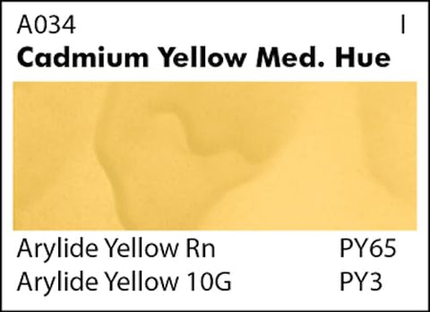Grumbacher Academy Watercolor Paint, 7.5ml/0.25 Ounce, Cadmium Yellow Medium Hue (A034)