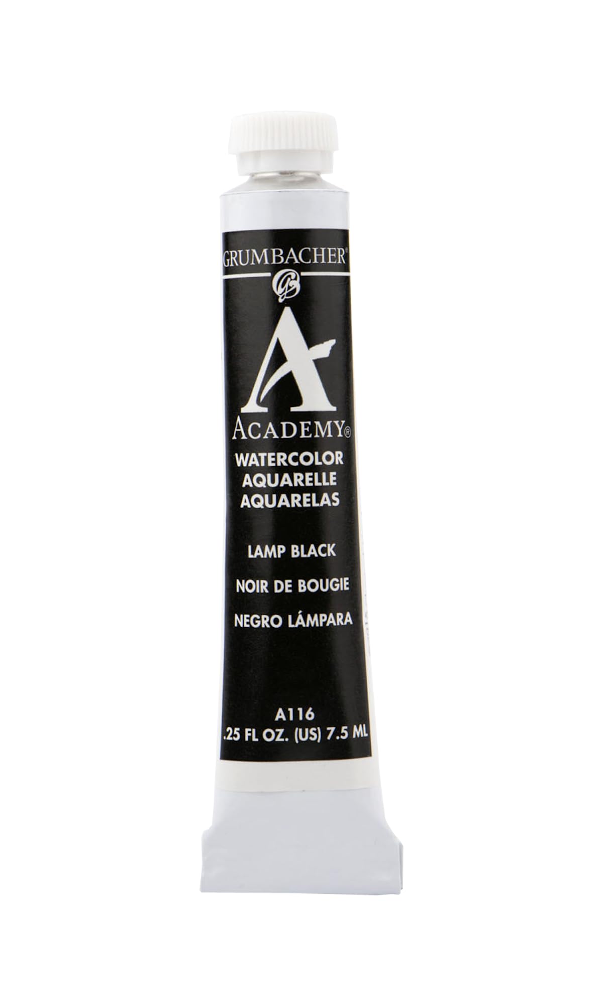 Grumbacher Academy Watercolor Paint, 7.5ml/0.25 Ounce, Lamp Black (A116)
