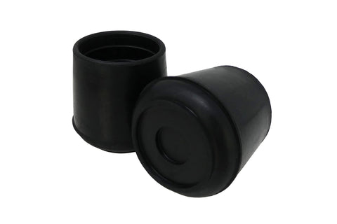 Shepherd Hardware 1-1/2" Round Non-Marking Rubber Slip-On Chair Leg Tips, Nonslip Protective Furniture Leg Caps for Chairs, Stools, and Tables on Hard Surfaces, Set of 2, Black