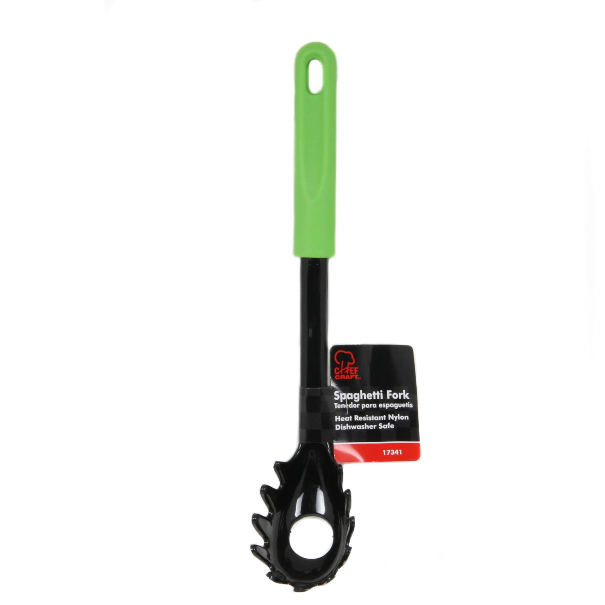 Chef Craft Basic Nylon Pasta/Spaghetti Fork, 11.5 inch, Green