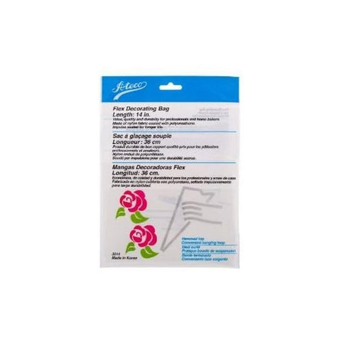 Ateco Flex Decorating Bag, Coated Nylon, 14-Inch, Reusable, White