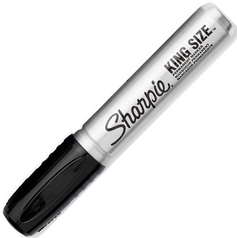 Sharpie Permanent Marker Chisel Tip Black Durable Aluminum Barrel Carded