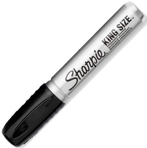 Sharpie Permanent Marker Chisel Tip Black Durable Aluminum Barrel Carded