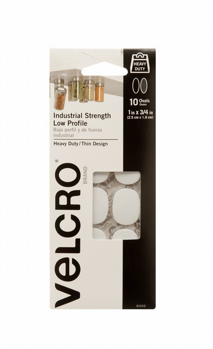Velcro 91010 4 Pack 1 x 3/4 10 Pc. Industrial Strength Low Profile Spot, White