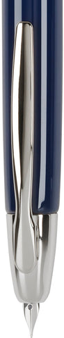 PILOT Vanishing Point Collection Refillable & Retractable Fountain Pen, Blue Barrel with Rhodium Accents, Blue Ink, Broad Nib (60343)