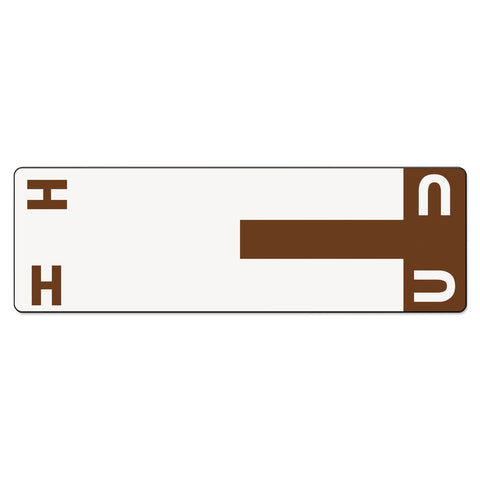 Smead AlphaZ NCC Color-Coded Label, H&U, Label Sheet, Dark Brown, 100 per Pack (67159)