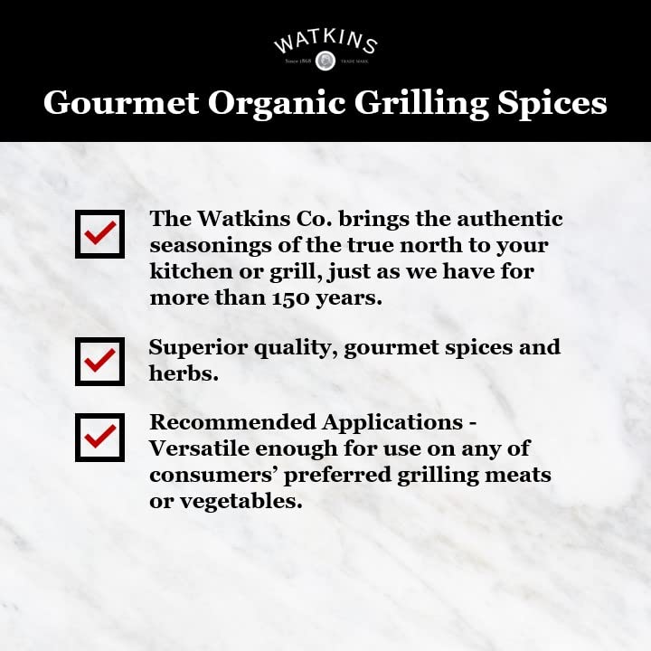 Watkins 1868 Organic Grilling Steak Seasoning, 3.5oz (Pack of 1)
