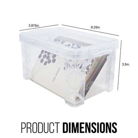 Advantus 40307 Super Stacker Storage Boxes, Hold 400 3 x 5 Cards, Plastic, Clear