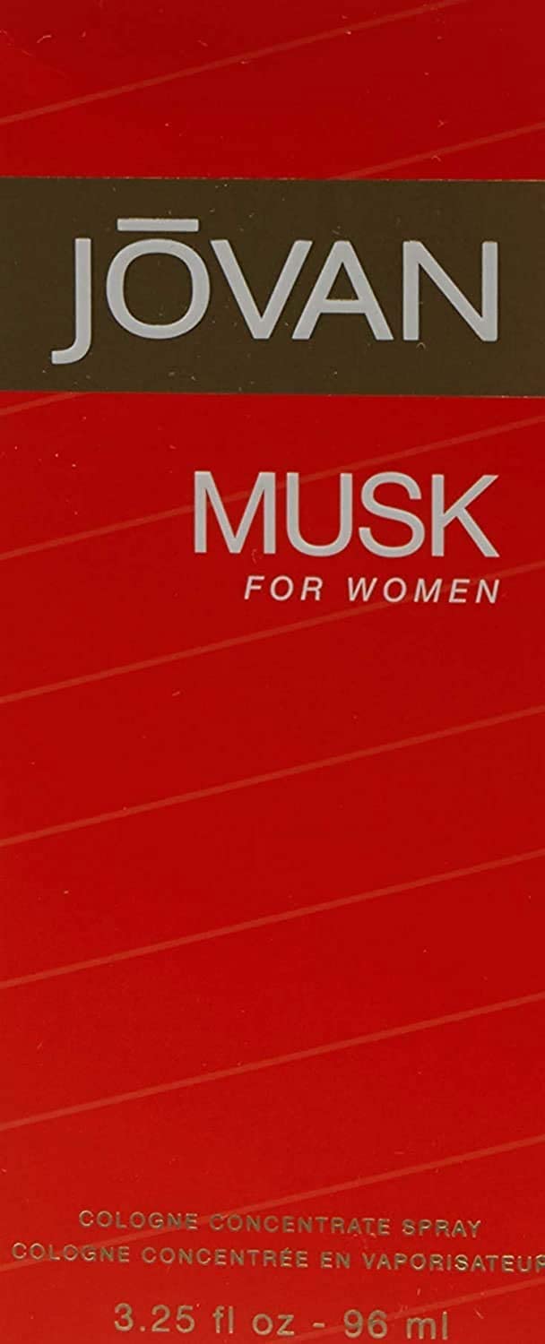 Jovan Musk for Women Eau de Cologne Spray 3.25 fl oz (Pack of 1), Sexy Perfume for Women, Notes of Jasmine, Amber, and Neroli, Women's Fragrance, Long Lasting, Everyday Fragrance, Travel Size
