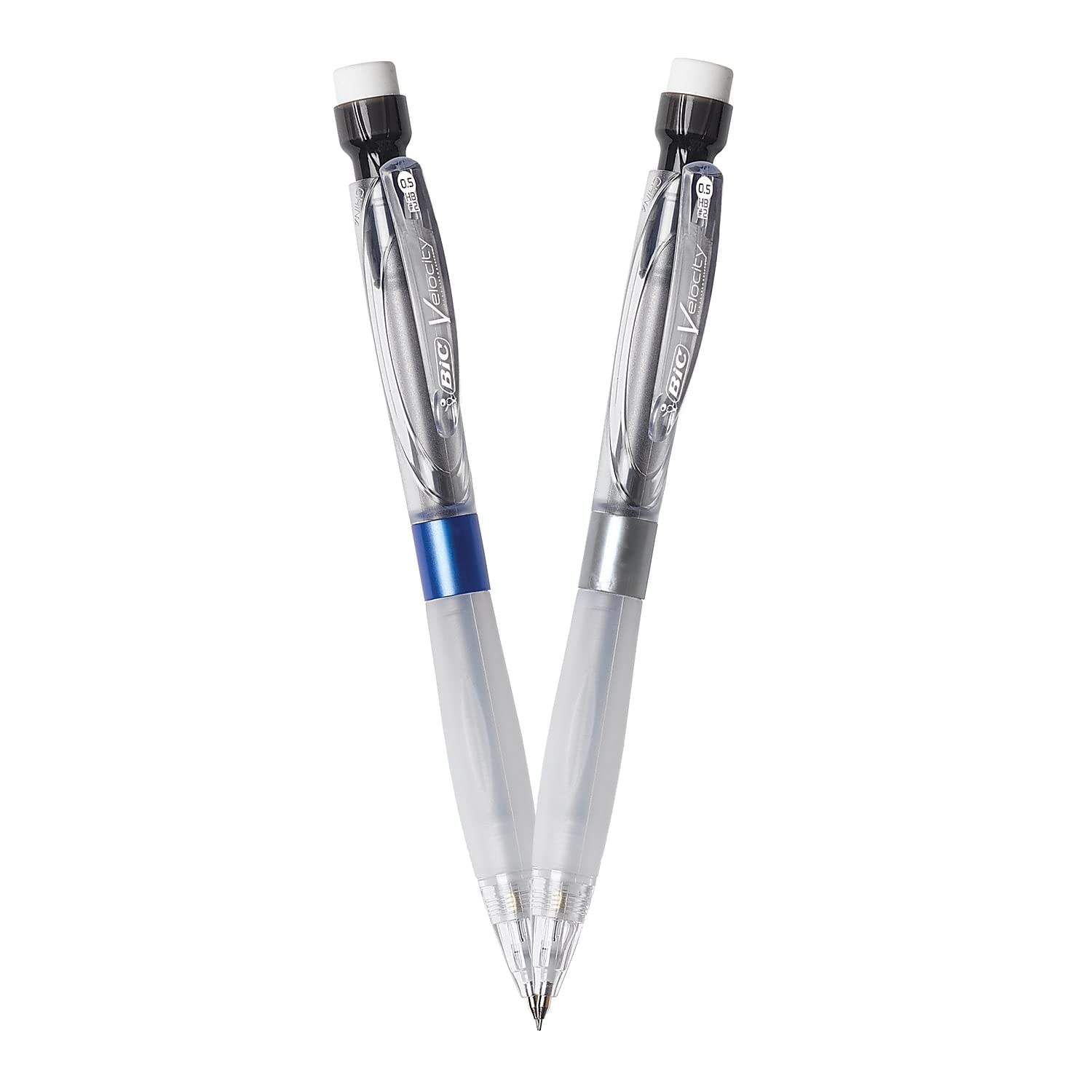 BIC Velocity Max Pencil, 0.5 Mm, Hb (#2), Black Lead, Gray Barrel, 2/pack