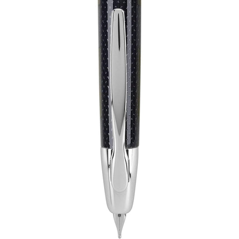PILOT Vanishing Point Collection Refillable & Retractable Fountain Pen, Blue Carbonesque Barrel with Rhodium Accents, Blue Ink, Medium Nib (60249)