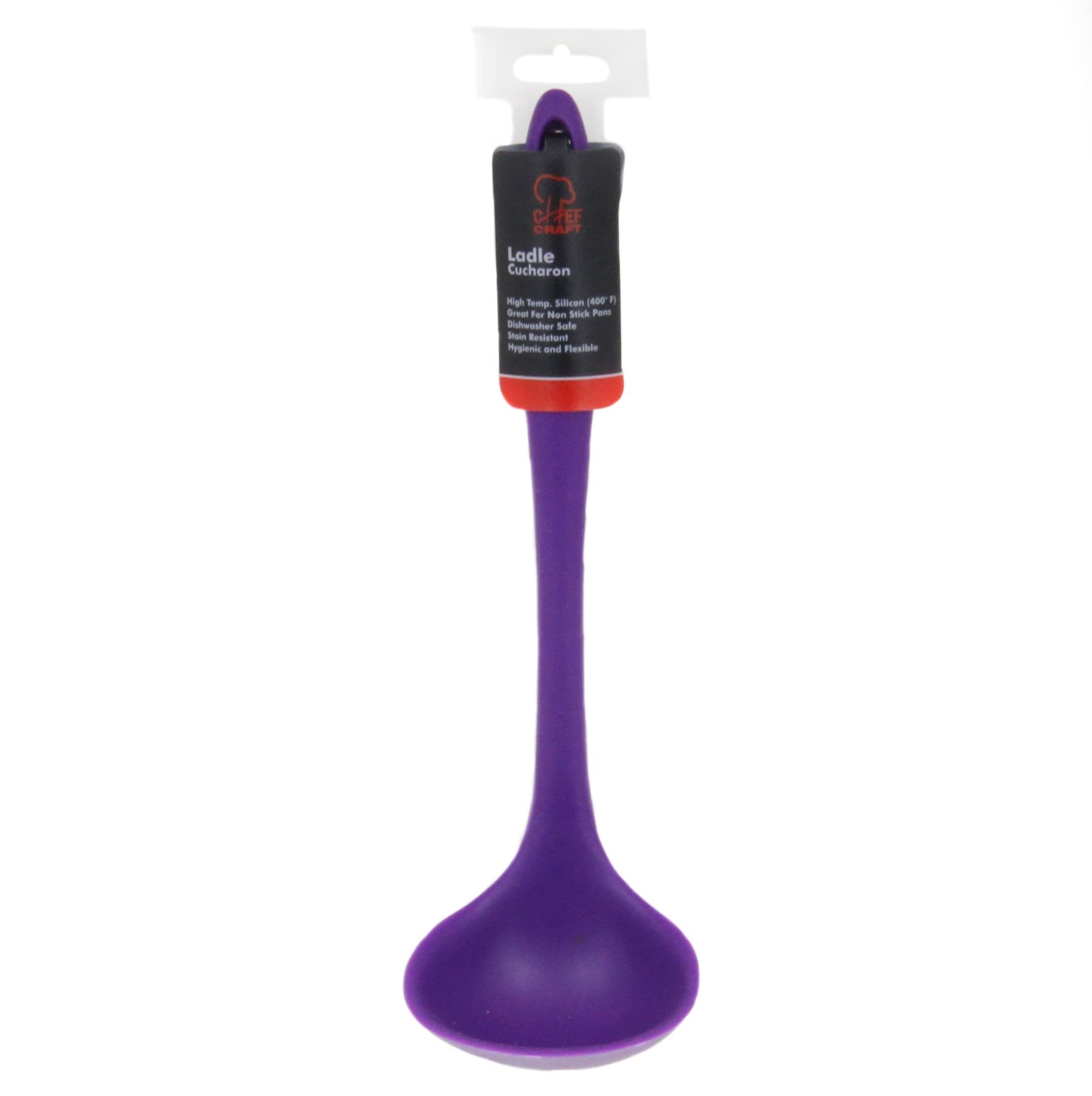 Chef Craft Premium Silicone Cooking Ladle, 11.25 inch, Purple