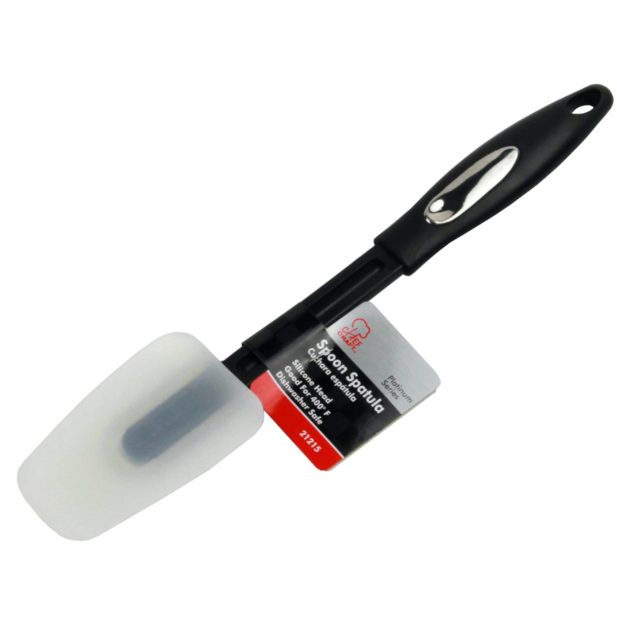 Chef Craft Select Silicone Spoon Spatula, 12.75 inch, Black