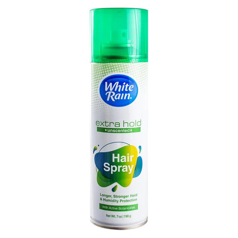 White Rain Hairspray Extra Hold Unscented, 7 oz (Pack of 6), Aerosol Hairspray for Women & Men, Humidity Resistant, Fragrance-Free, Non-Sticky, Finishing Hair Spray Extra Hold for All Hair Types