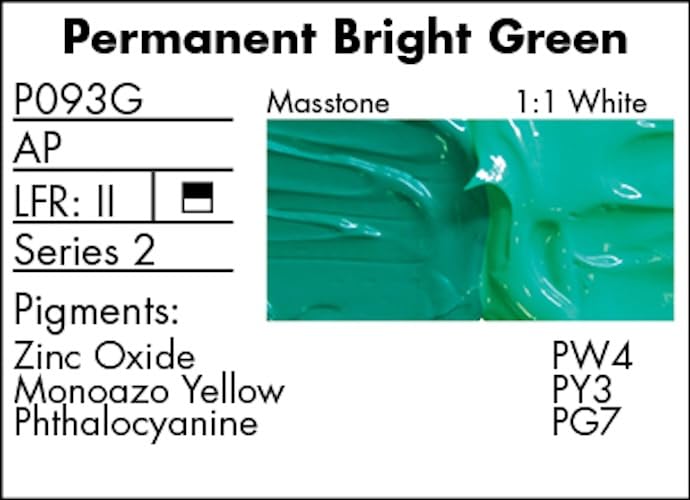 Grumbacher Pre-Tested Oil Paint, 37ml/1.25 Ounce, Permanent Bright Green (P093G)