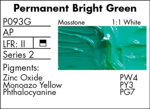 Grumbacher Pre-Tested Oil Paint, 37ml/1.25 Ounce, Permanent Bright Green (P093G)