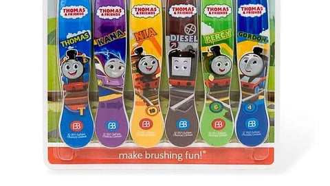 Brush Buddies Thomas & Friends Kids Toothbrush Set 6 Pack Soft Bristle Toddler Toothbrush Ages 2+ Small Head Easy Grip Handle Fun Character Toothbrushes Kids Oral Care