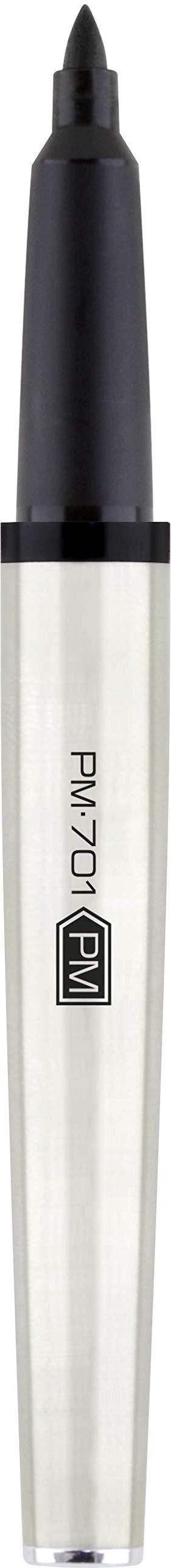 Zebra Pen, PM-701 Permanent Marker, Fine Bullet Point, Black Ink, Stainless Steel Barrel, Refillable, Includes 1 Refill, Cap Off Time of 120 Hours, 1-Pack (65211)