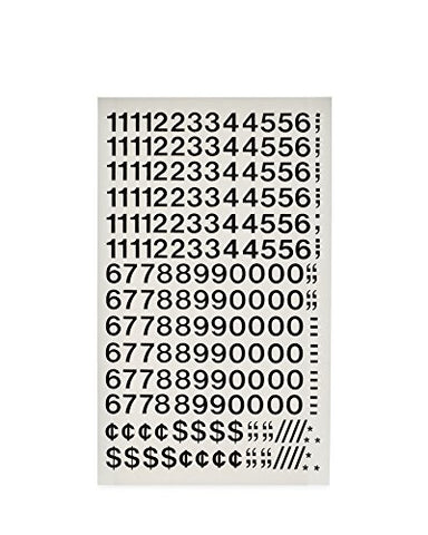Chartpak Self-Adhesive Vinyl Numbers, 1/2 Inch High, Black, 210 per Pack (01110)