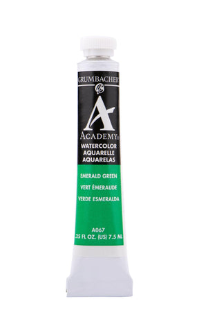 Grumbacher Academy Watercolor Paint, 7.5ml/0.25 Ounce, Emerald Green (A067)