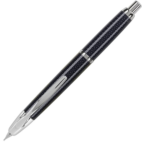 PILOT Vanishing Point Collection Refillable & Retractable Fountain Pen, Blue Carbonesque Barrel with Rhodium Accents, Blue Ink, Broad Nib (60349)