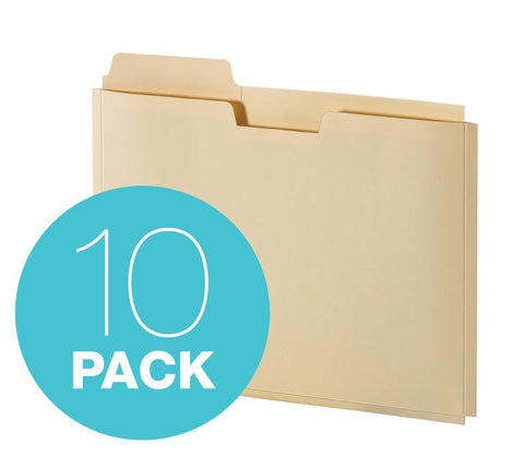 Pendaflex Manila Expanding File Folder Pocket - 0.75" Expansion - Letter Size File Folders with Reinforced Blank Customizable 1/3 Cut Tabs - Manila File Folders for Home, Office & School - 10 Count