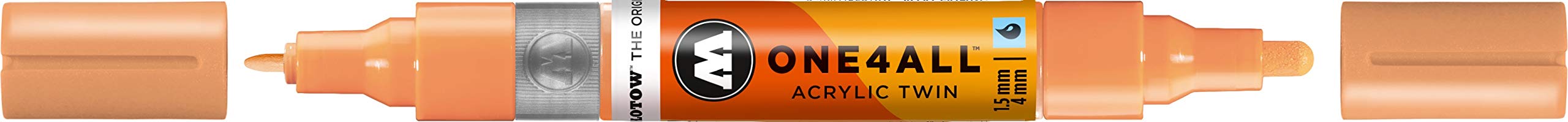 Molotow ONE4ALL Acrylic Twin Pump Marker, 1.5mm and 4mm Nibs, Peach Pastel, 1 Each (227.414)