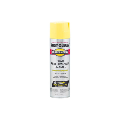 Rust-Oleum 7543838 Professional High Performance Enamel Spray Paint, 15 oz, Gloss Safety Yellow